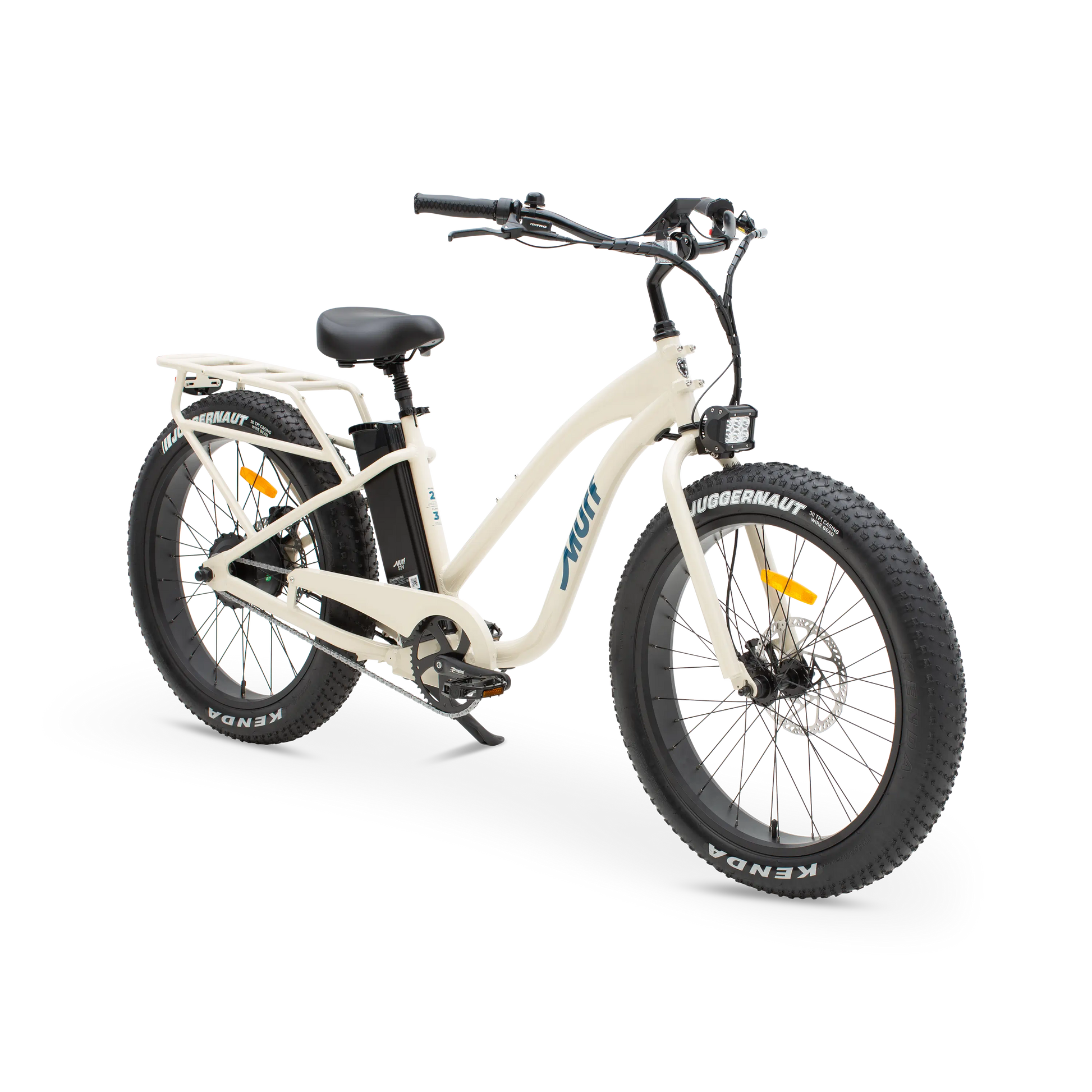 The Alpha Murf Step Thru electric bike in the colour bone.